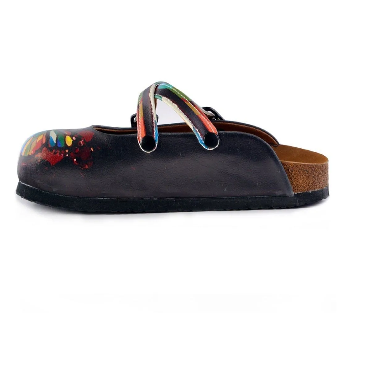 Charcoal & Red Butterfly Clogs WCAL158