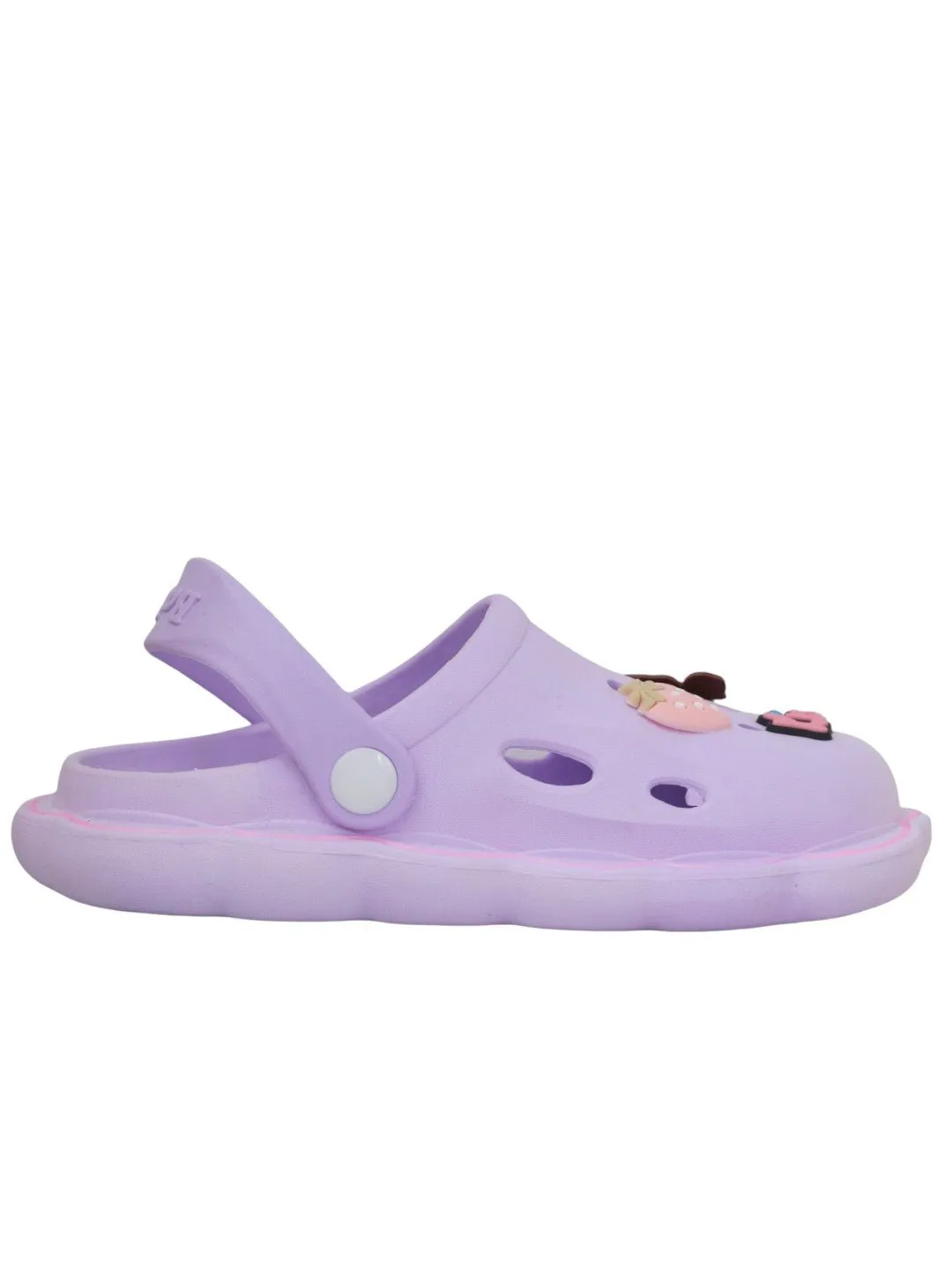 Charming Purple Strawberry and Doll Motif Clogs for Joyful Little Steps