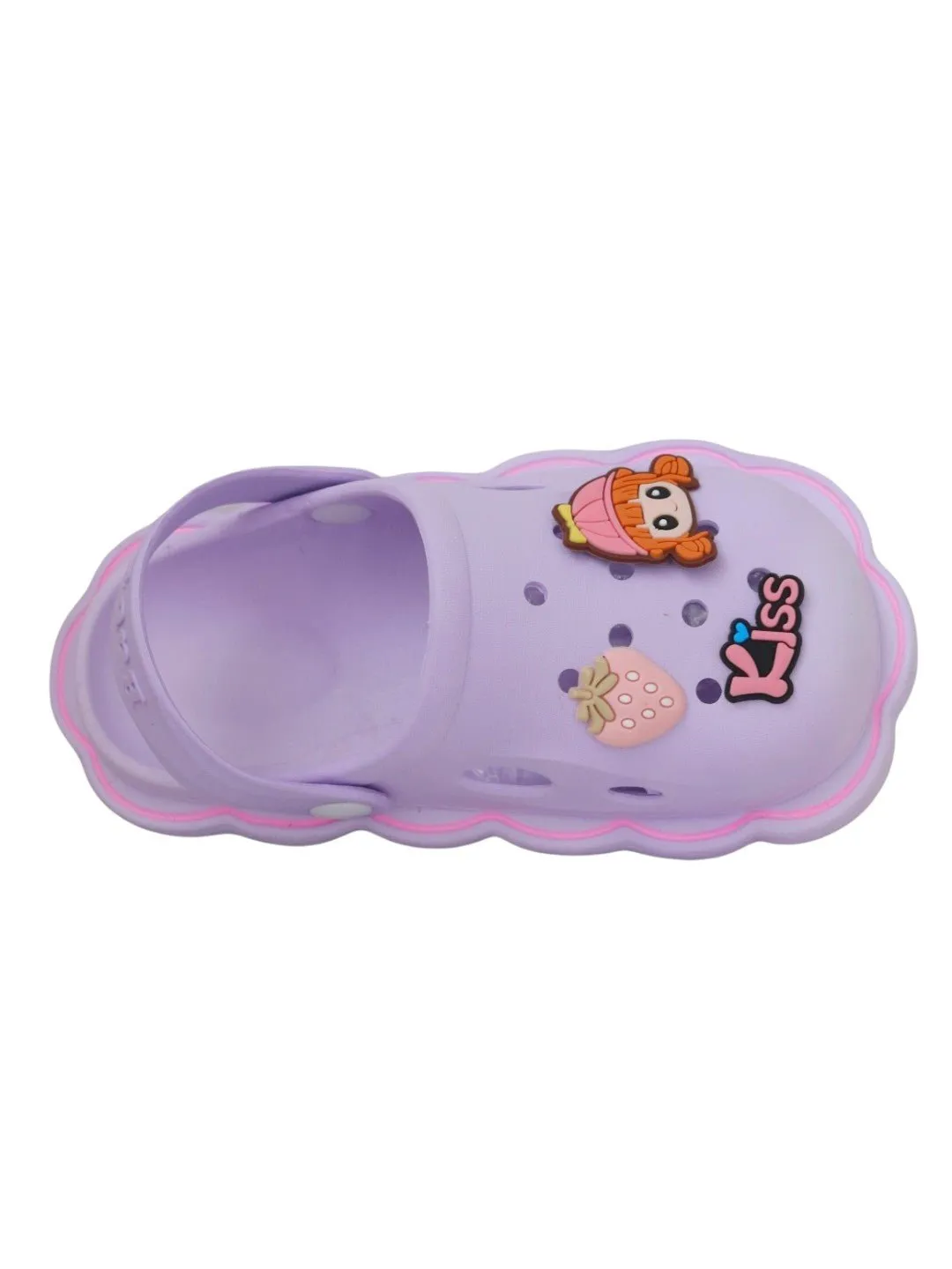Charming Purple Strawberry and Doll Motif Clogs for Joyful Little Steps