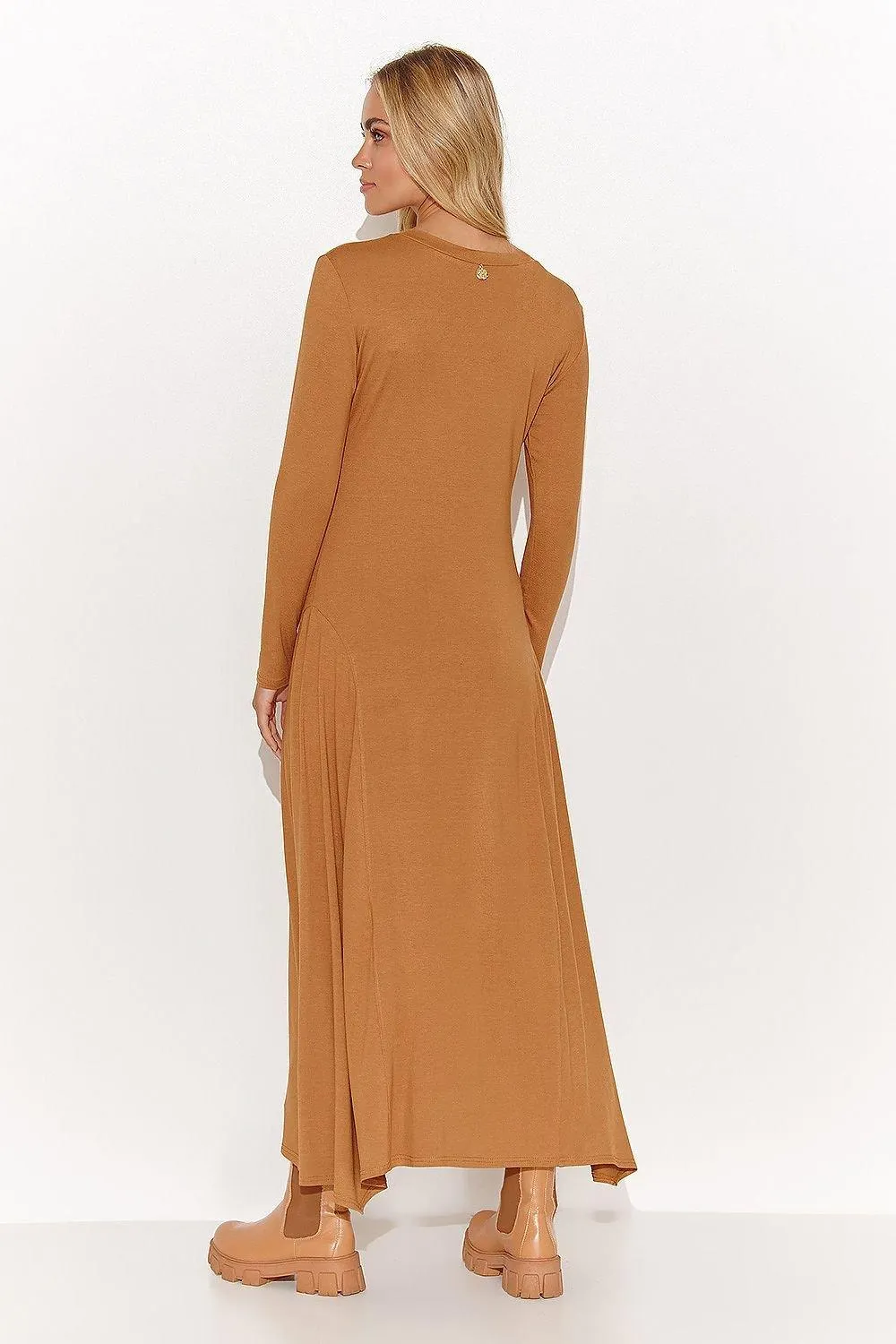 Chic Viscose Maxi Dress with Eye-Catching Tinsel Accents