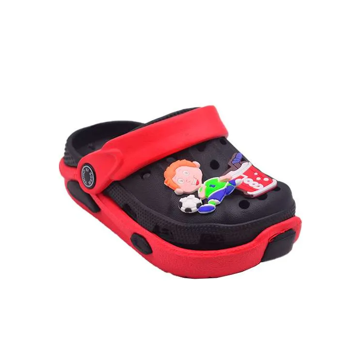 City Walk Clogs Kids Footwear Black/Red CHP289CRD