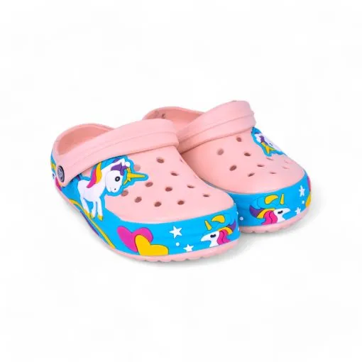 City Walkâ€™s Sling Back Cute Cartoon Clogs Kids Footwear Pink/Blue CHP349