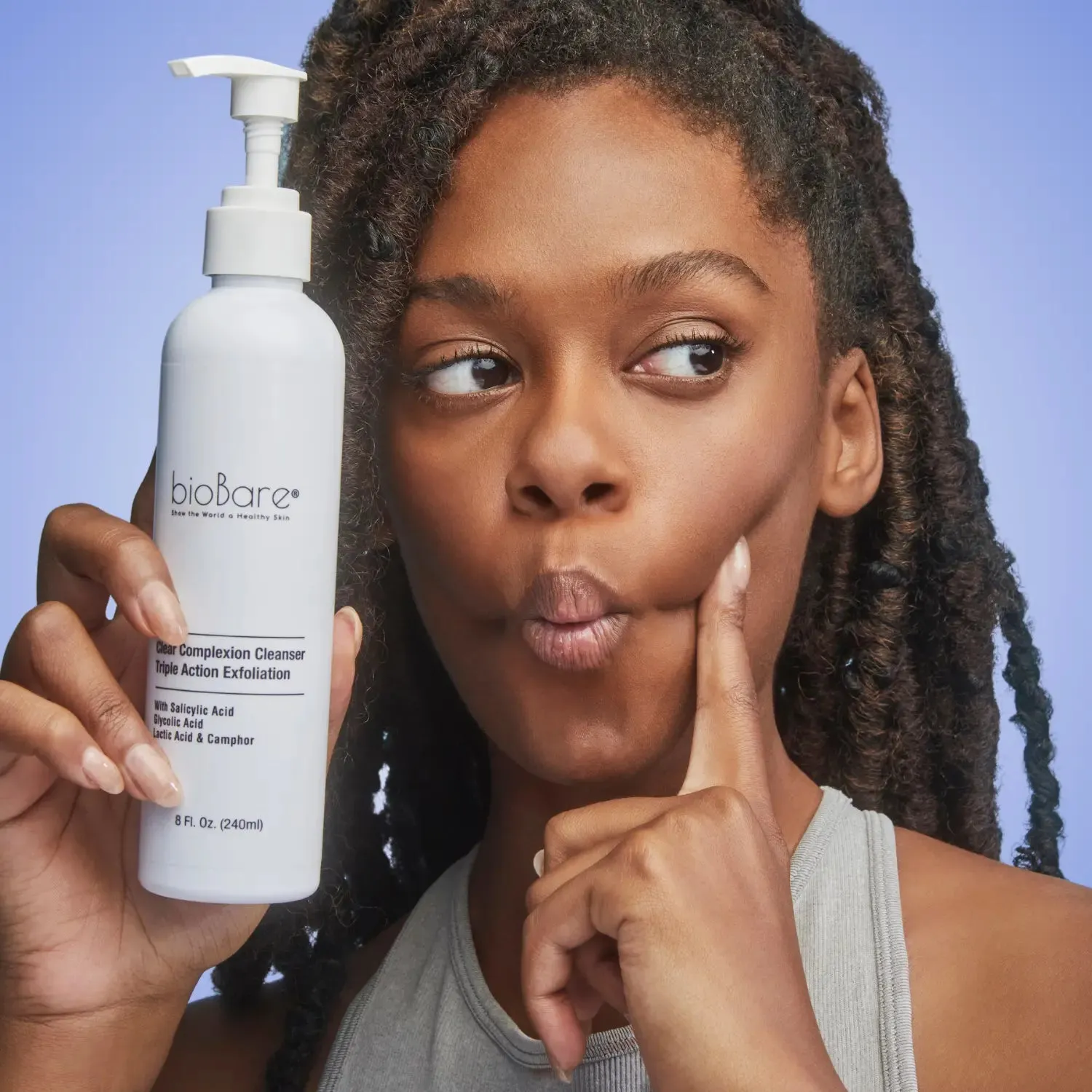 Clear Complexion Cleanser - With Salicylic, Glycolic, Lactic Acid and Camphor