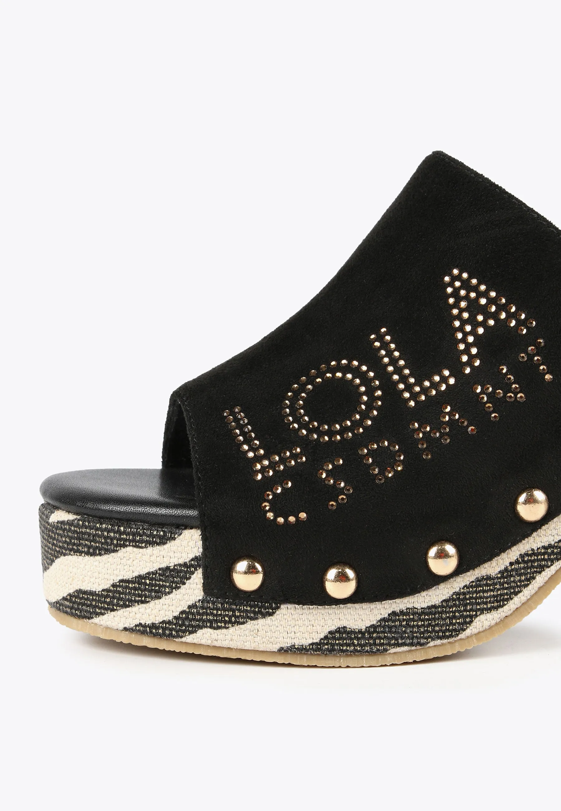 Clogs with animal print soles