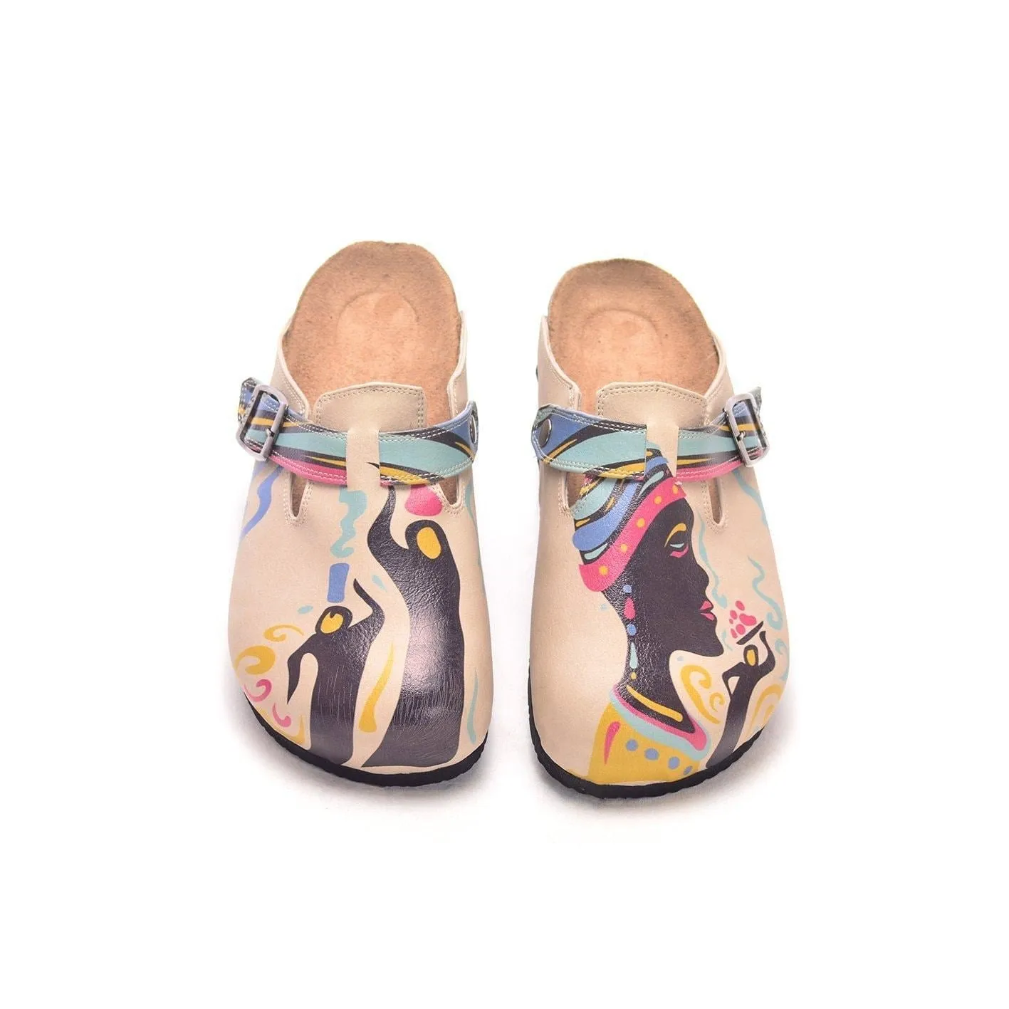 Cream African Queen Clogs CAL306