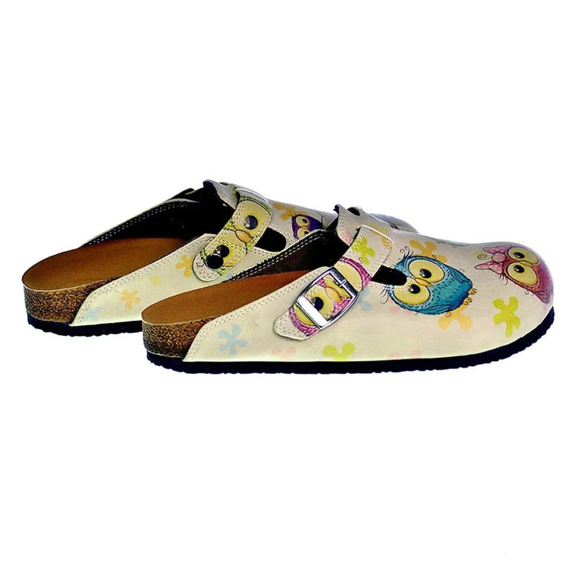 Cream Owl & Elephant Clogs CAL315