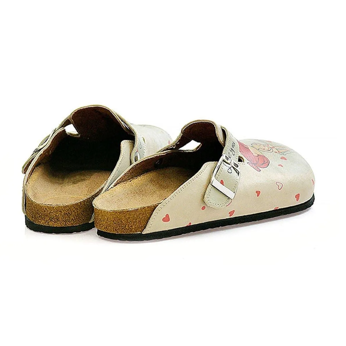 Cream Sketch Love Clogs CAL307
