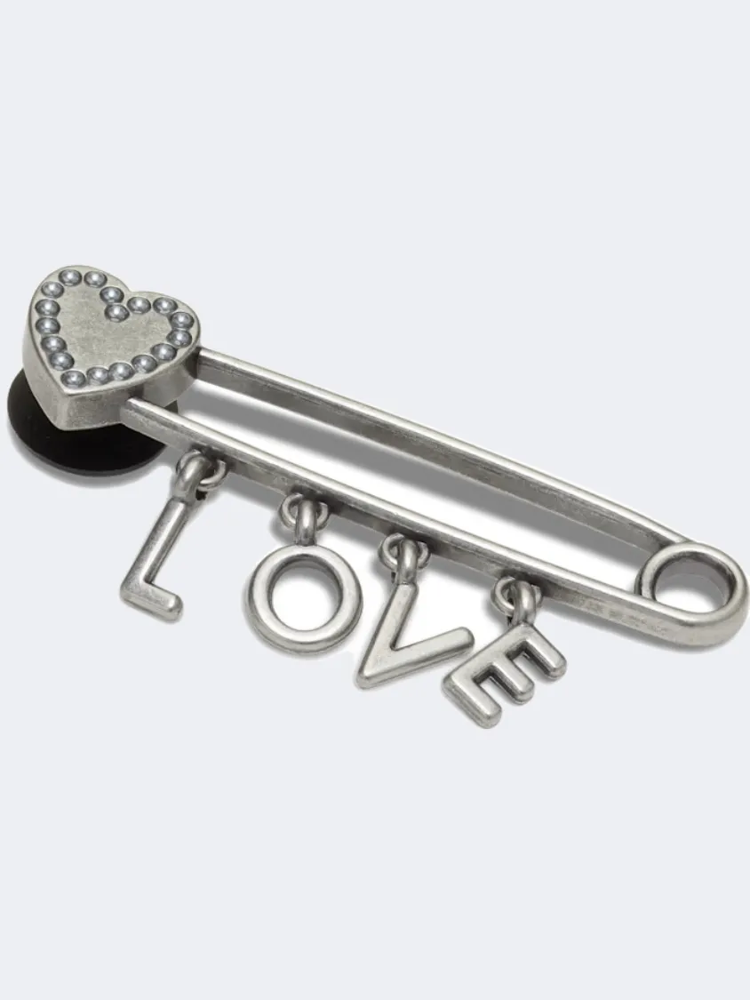 Crocs Love Safety Pin Unisex Lifestyle Pins Silver