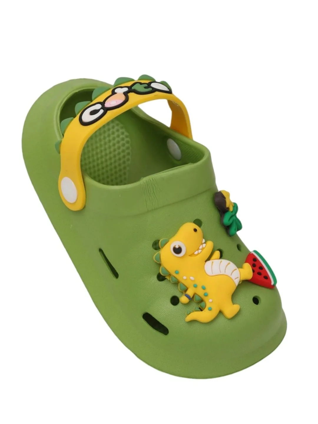 Cute Dino Theme Slip on Clogs for Boys, Green