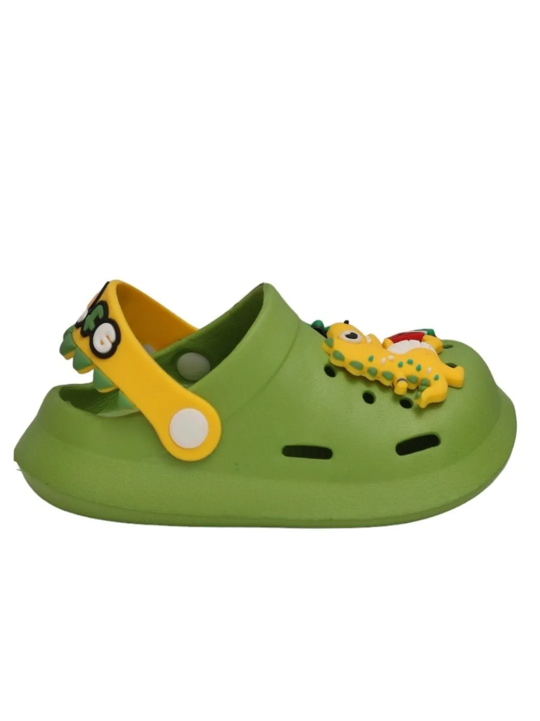 Cute Dino Theme Slip on Clogs for Boys, Green