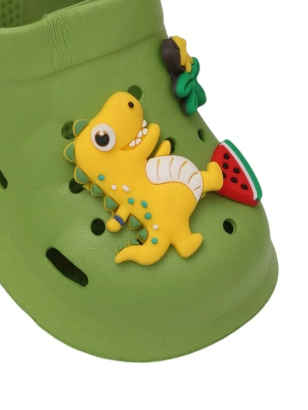 Cute Dino Theme Slip on Clogs for Boys, Green