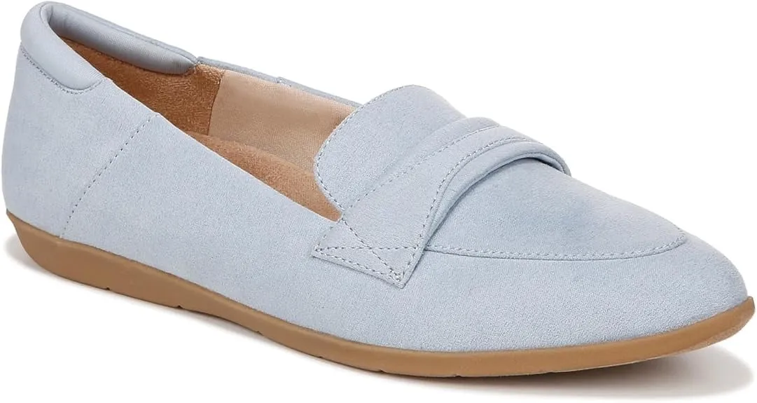 Dr. Scholl's Emilia Summer Blue Microfiber Slip On Pointed Toe Classic Loafers