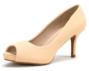 DREAM PAIRS City_OT Fashion Stilettos Peep Toe Pumps Tacones Zapatos