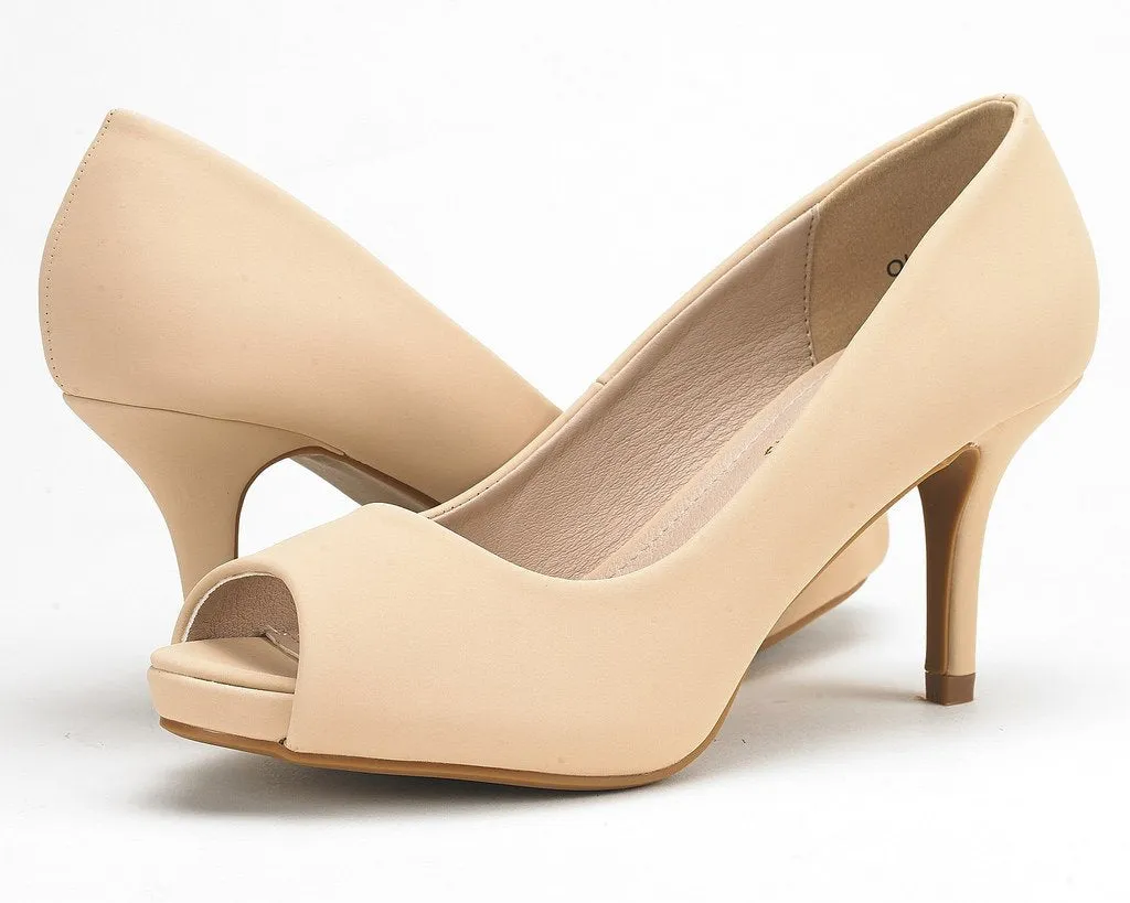 DREAM PAIRS City_OT Fashion Stilettos Peep Toe Pumps Tacones Zapatos