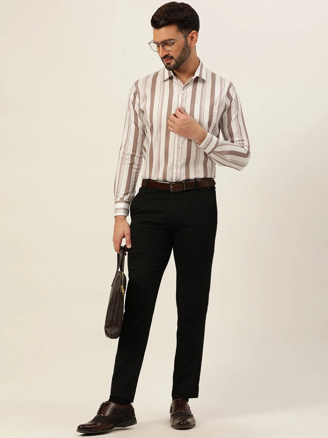 Dual Striped Men Formal Shirt