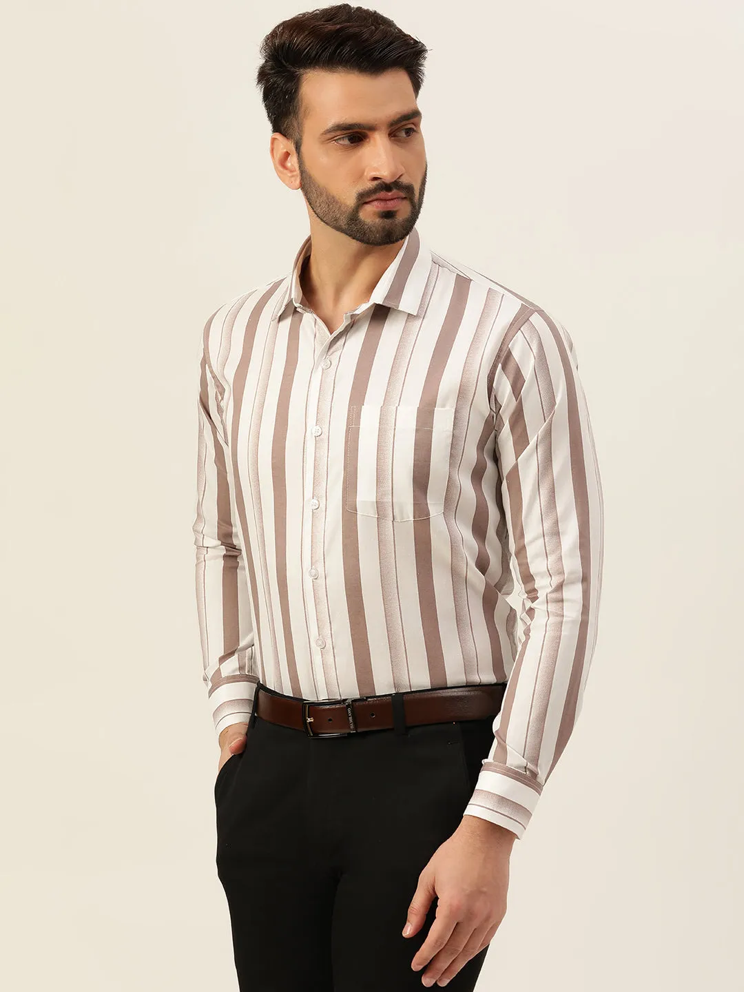 Dual Striped Men Formal Shirt