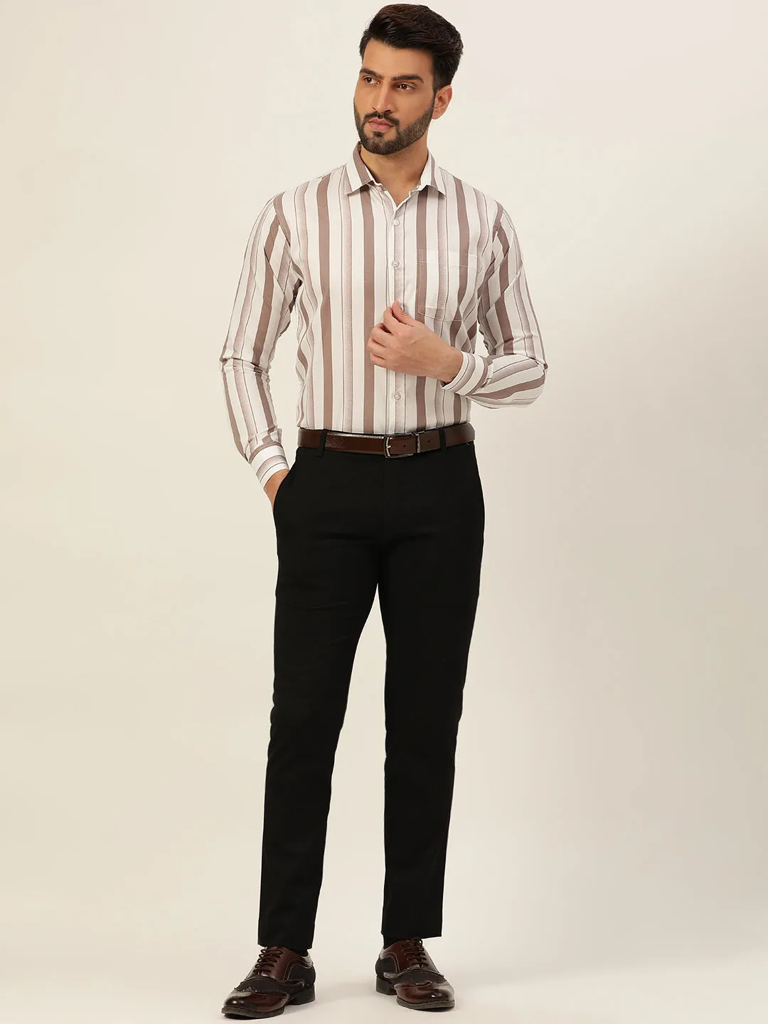 Dual Striped Men Formal Shirt