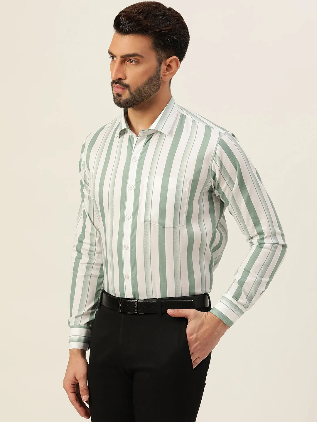 Dual Striped Men Formal Shirt