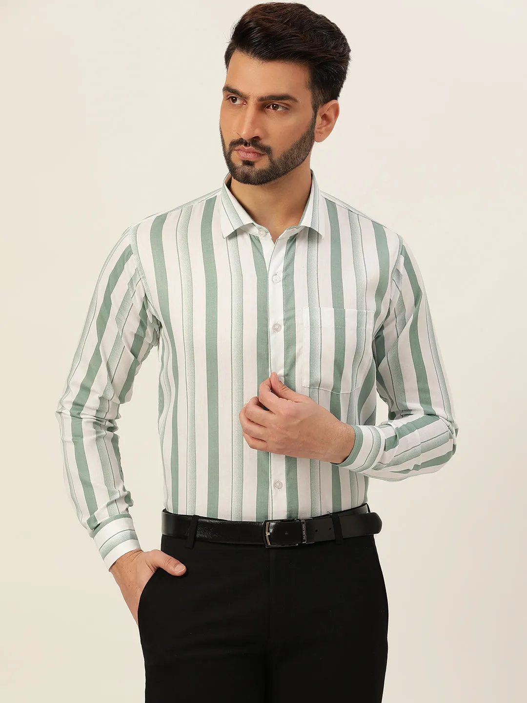 Dual Striped Men Formal Shirt