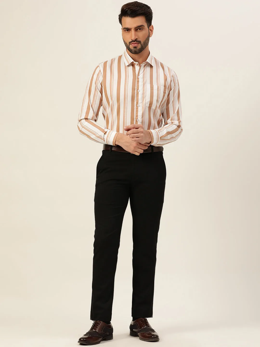 Dual Striped Men Formal Shirt
