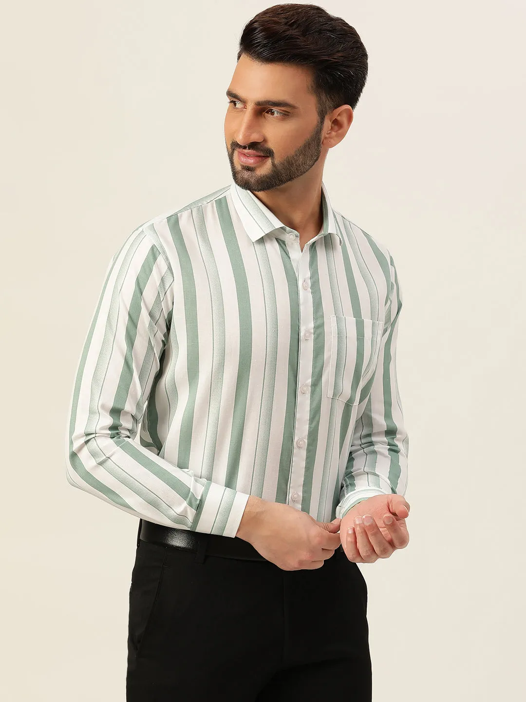 Dual Striped Men Formal Shirt