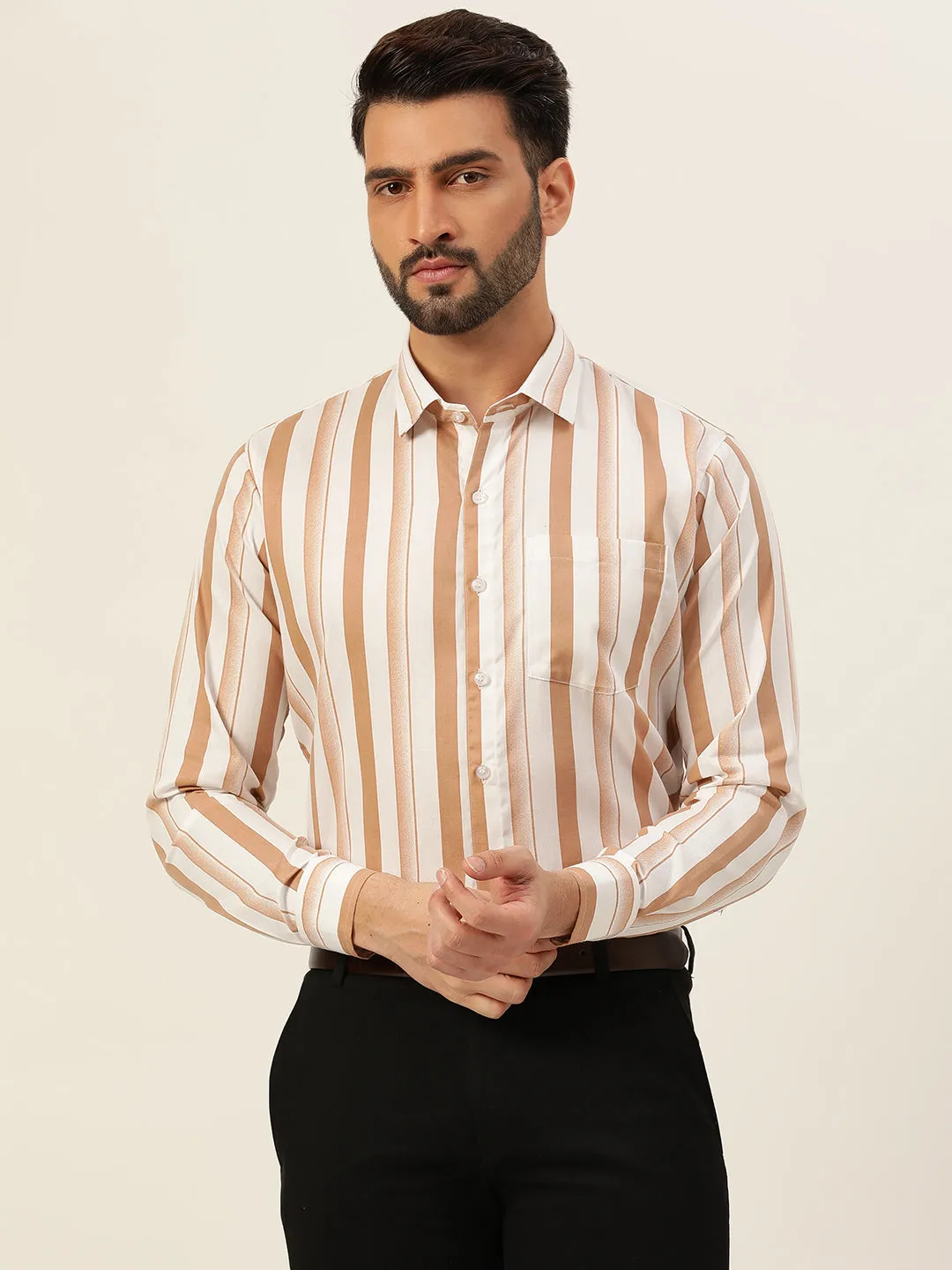 Dual Striped Men Formal Shirt