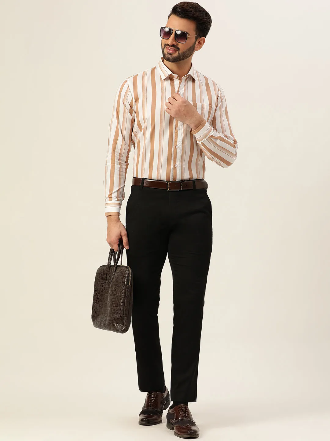Dual Striped Men Formal Shirt