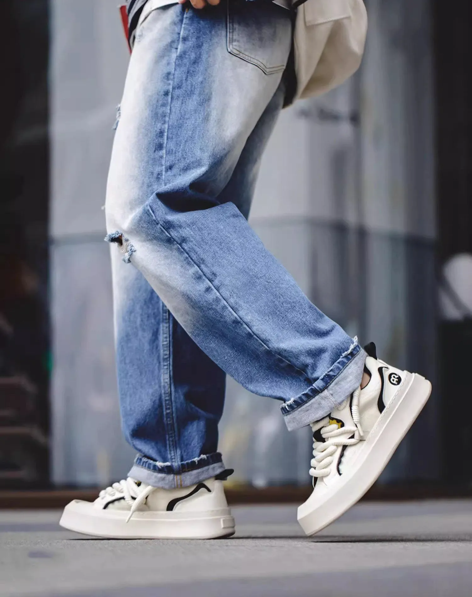 Electric Shark Big Head Breathable Cute Men's Casual Shoes