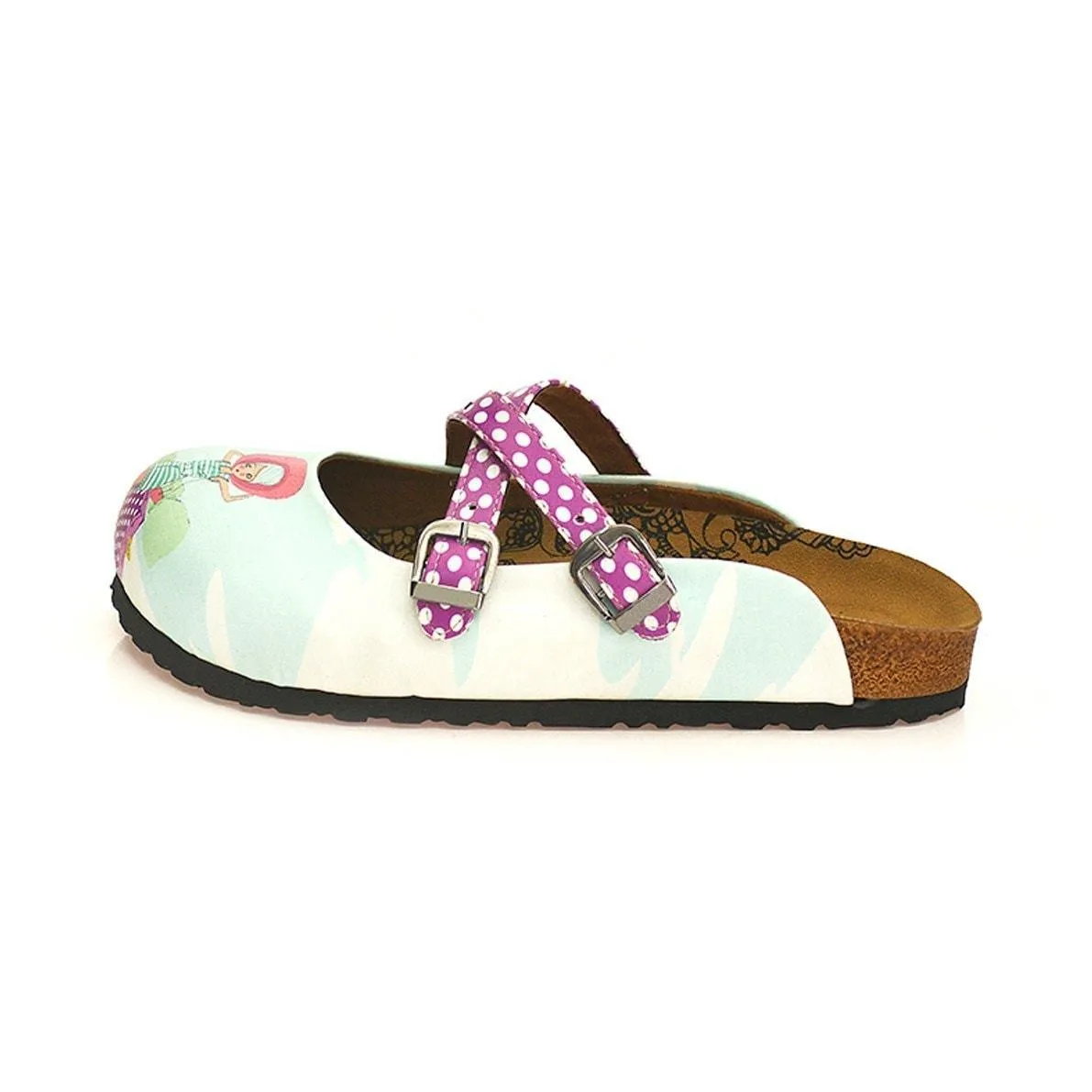 Fuchsia & White Bonjour Paris Cross-Strap Clogs WCAL125