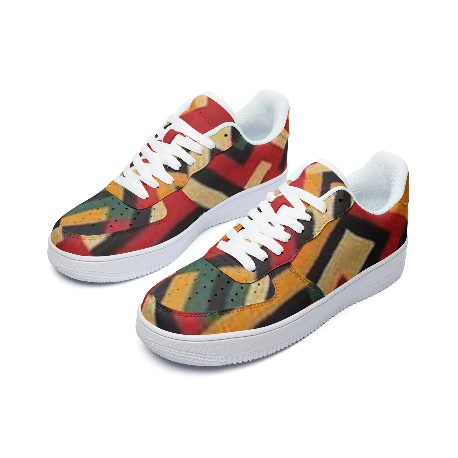 FZ African Print Unisex Low Top Leather Sneakers