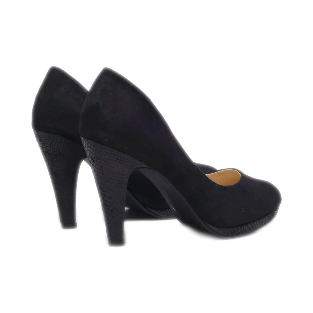 Gemo High-Heel Shoes Suede Black Colour For Women