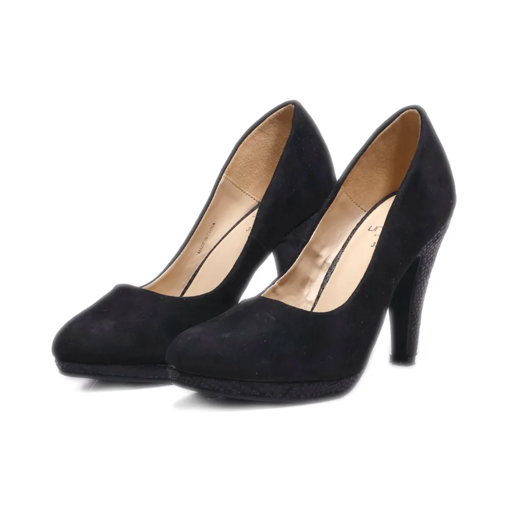 Gemo High-Heel Shoes Suede Black Colour For Women