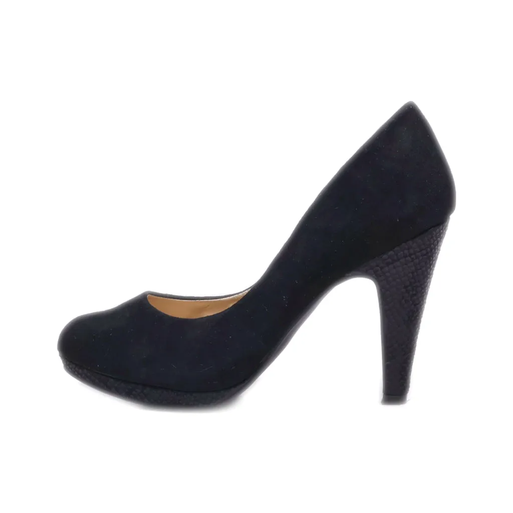 Gemo High-Heel Shoes Suede Black Colour For Women