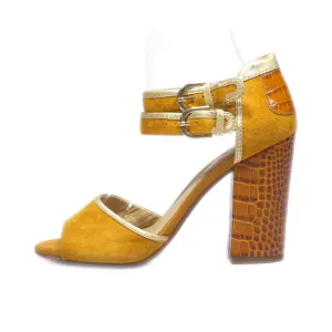 Geox High-Heel Shoes Suede Yellow Colour For Women