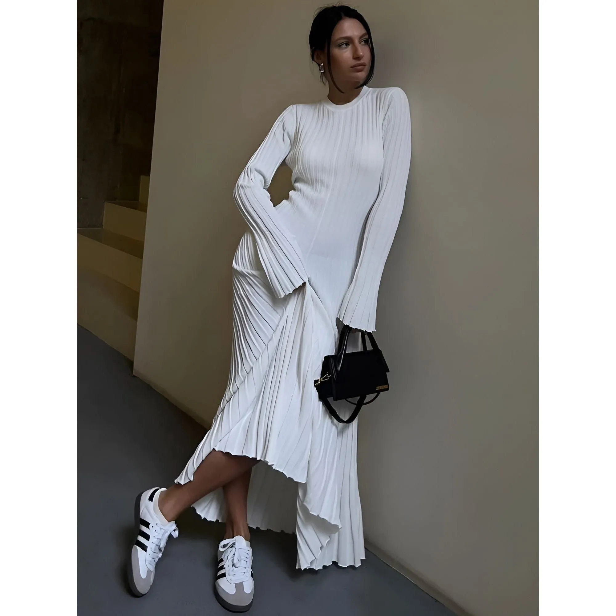 Gracy Dress - Elegantes und Atmungsaktives Langärmeliges Kleid