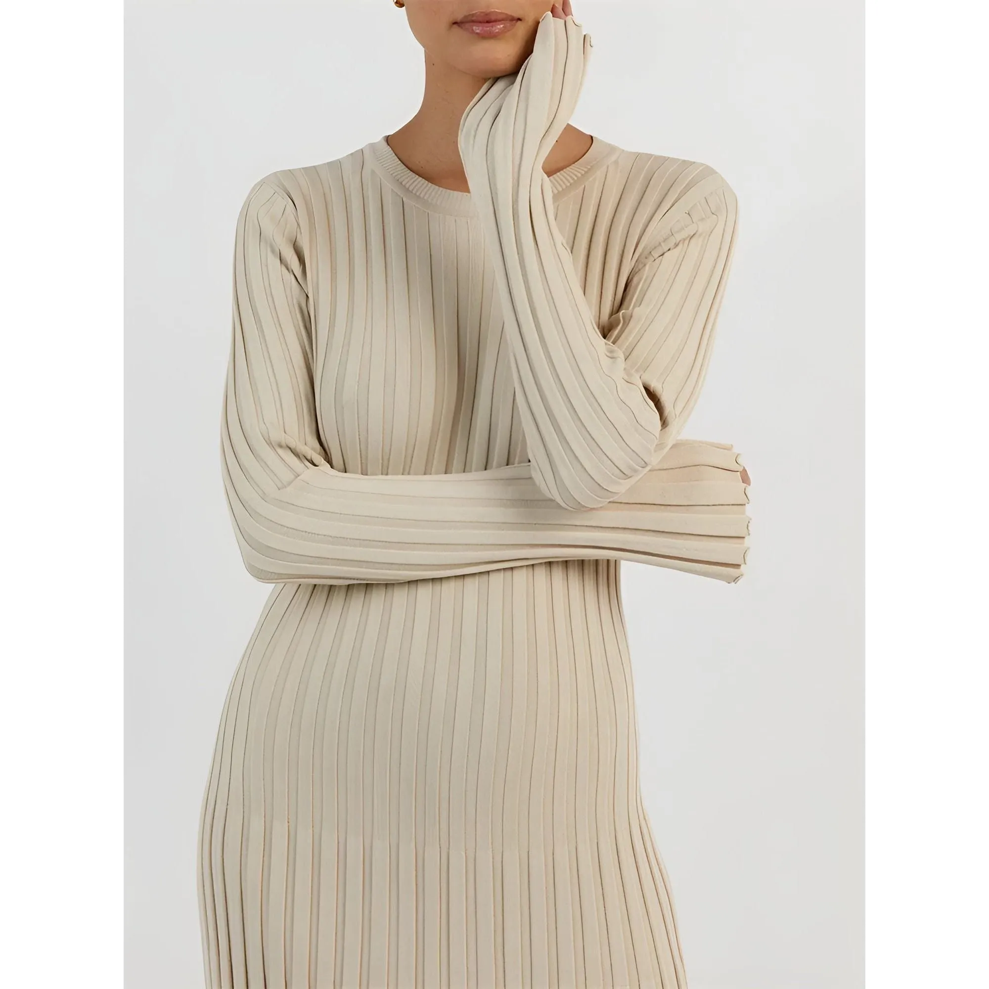 Gracy Dress - Elegantes und Atmungsaktives Langärmeliges Kleid