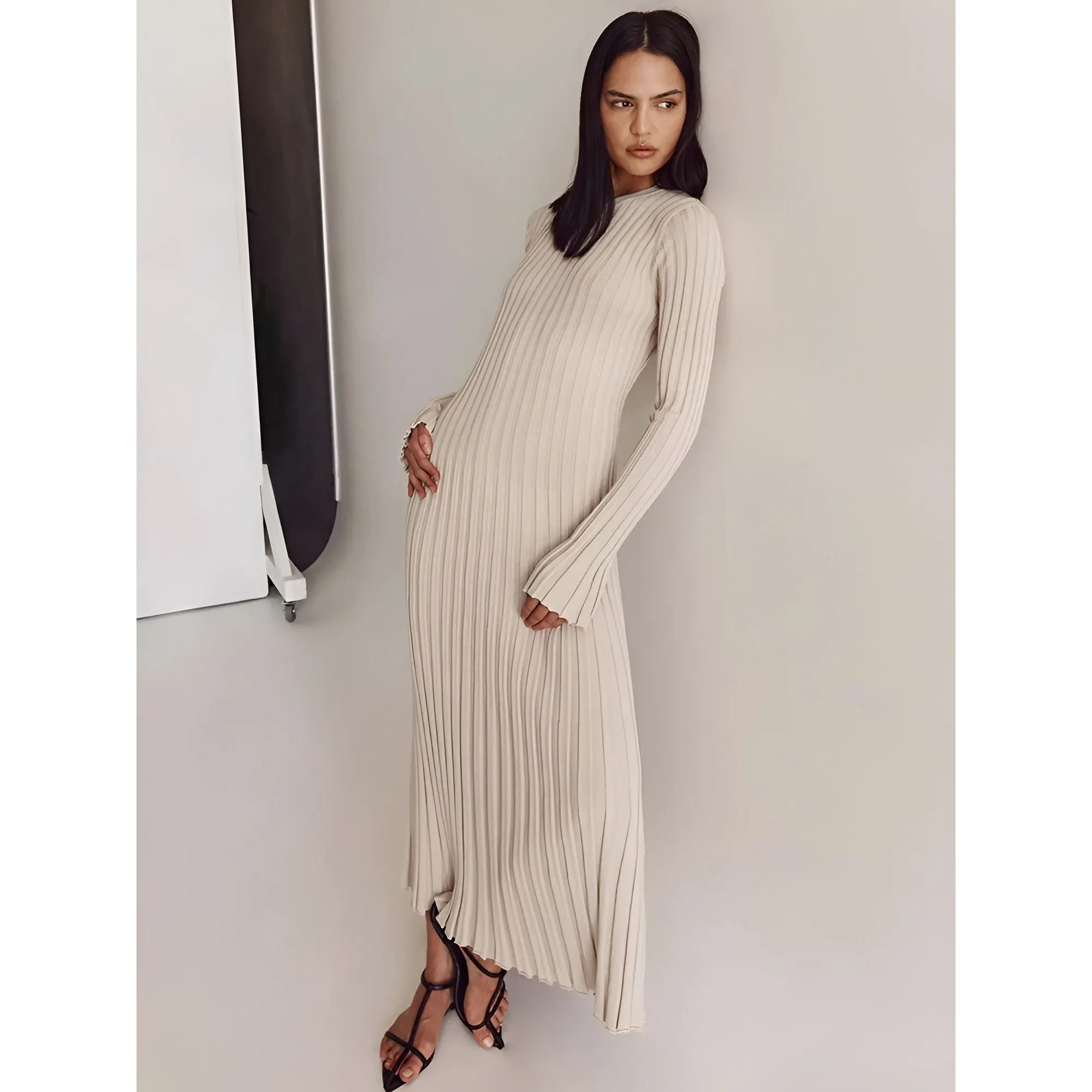 Gracy Dress - Elegantes und Atmungsaktives Langärmeliges Kleid