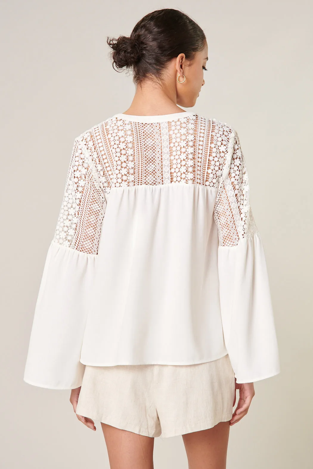 Gratitude Lace Bell Sleeve Top