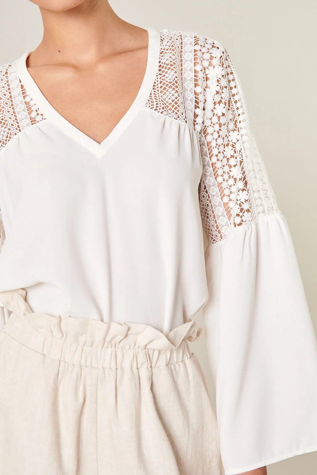 Gratitude Lace Bell Sleeve Top