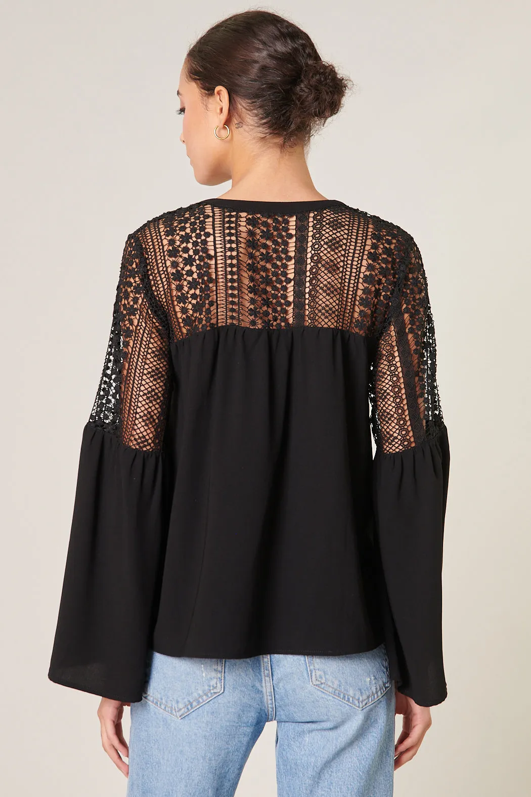 Gratitude Lace Bell Sleeve Top