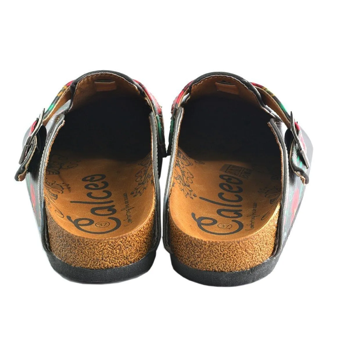 Gray & Red Floral Clogs WCAL355