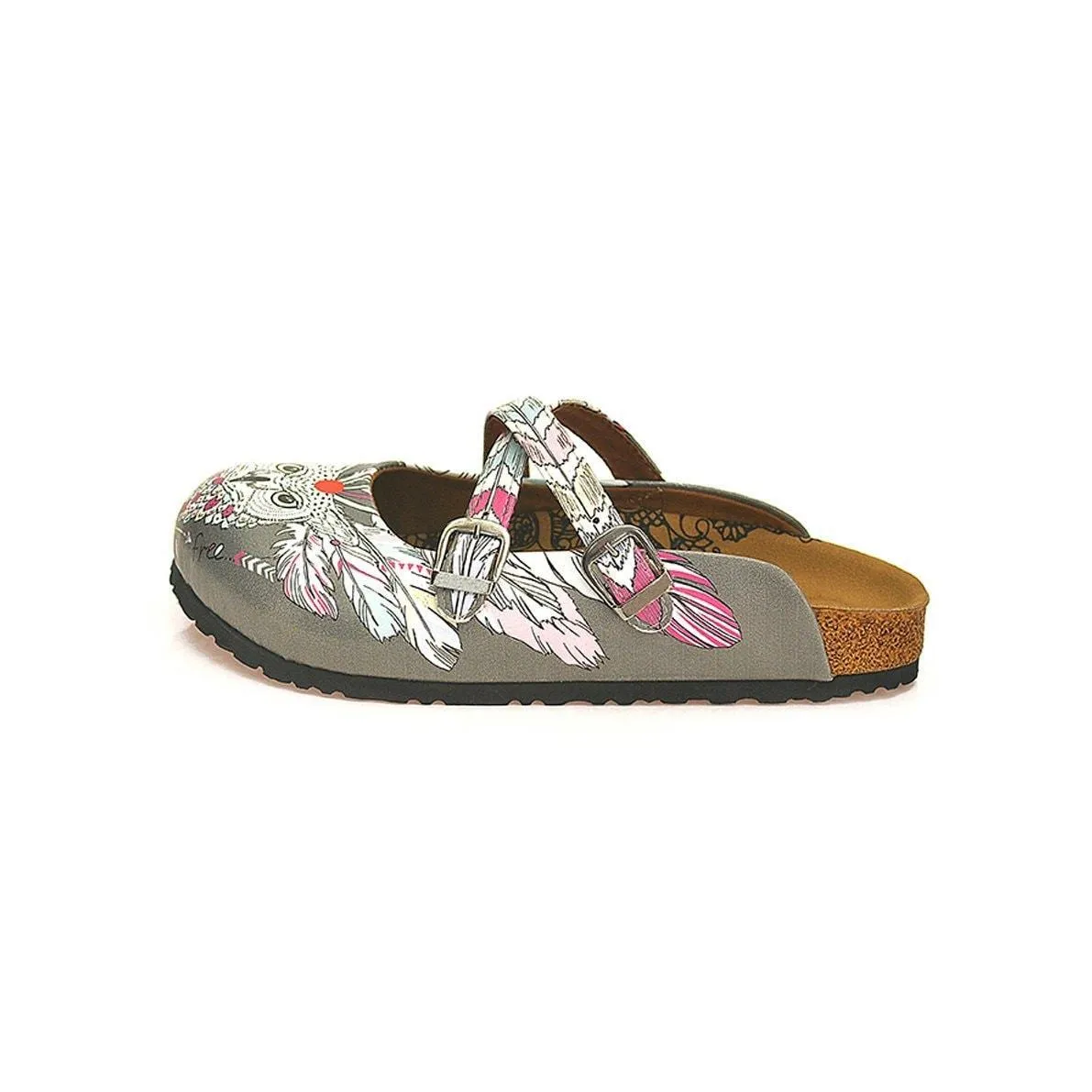 Gray Wild Free Owl Cross-Strap Clogs WCAL133