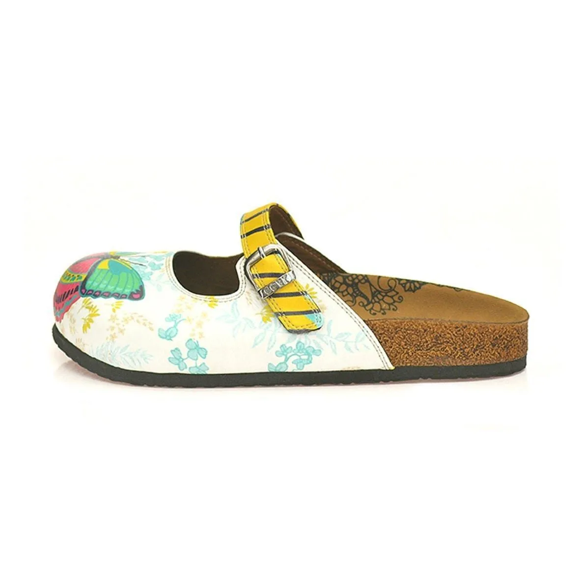 Green & Pink Butterfly Clogs CAL802