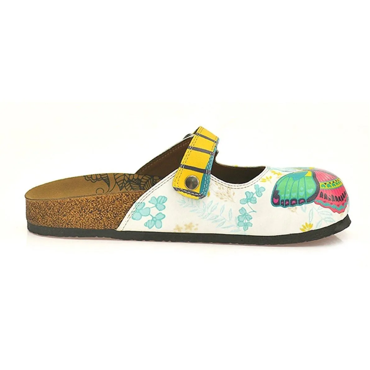 Green & Pink Butterfly Clogs CAL802