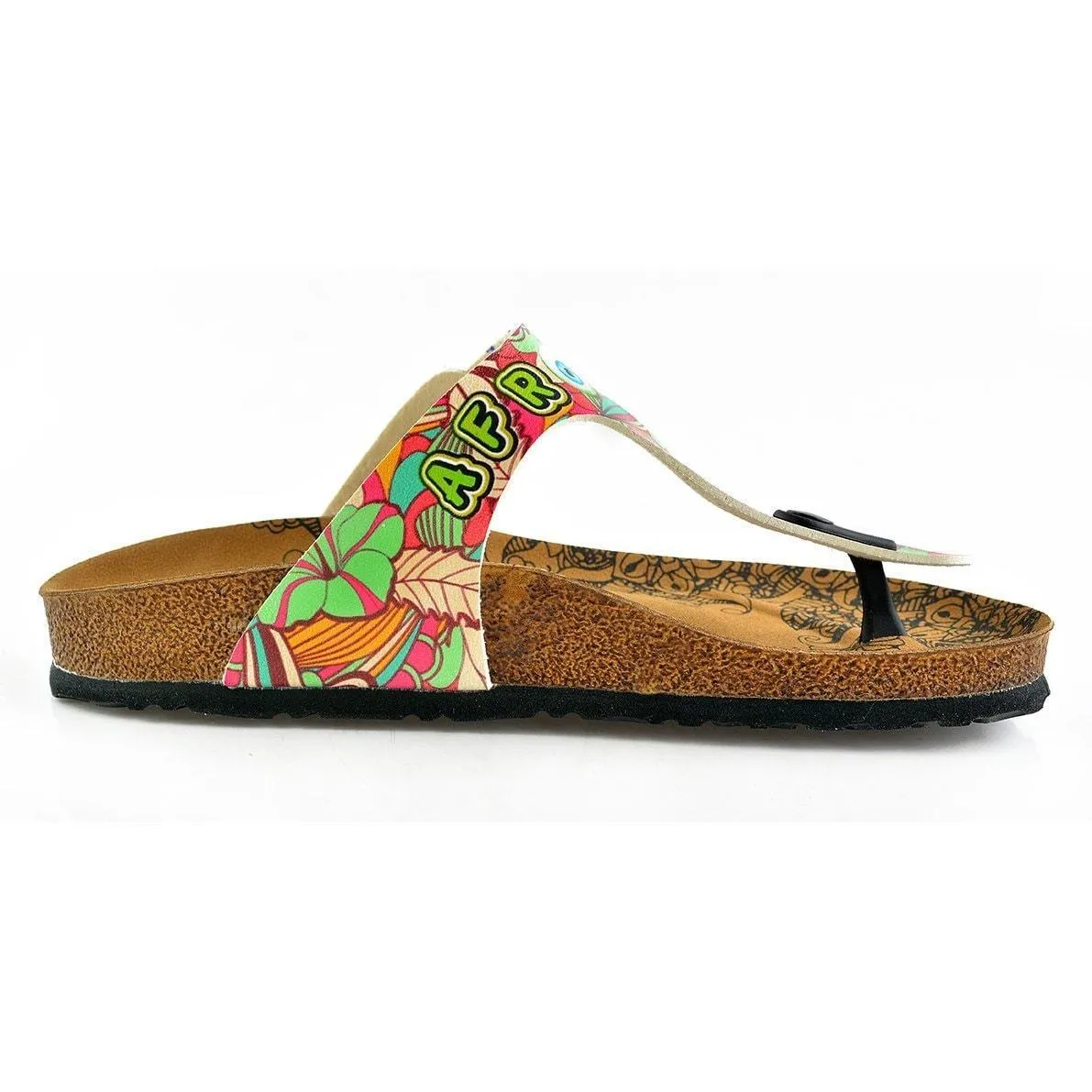 Green & Pink Im Not Afraid T-Strap Sandal CAL502