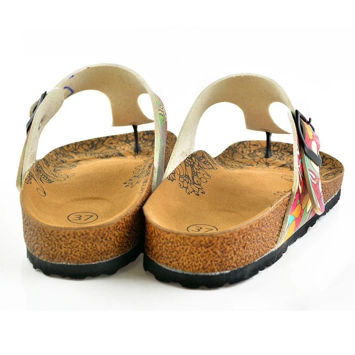 Green & Pink Im Not Afraid T-Strap Sandal CAL502