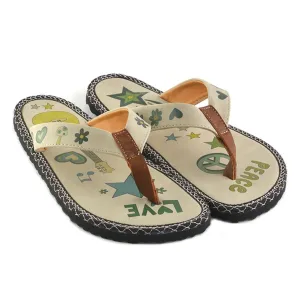 Green Peace Love Flip-Flop CAL406