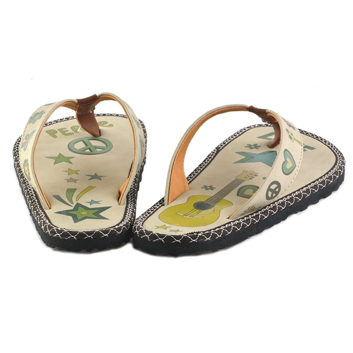 Green Peace Love Flip-Flop CAL406