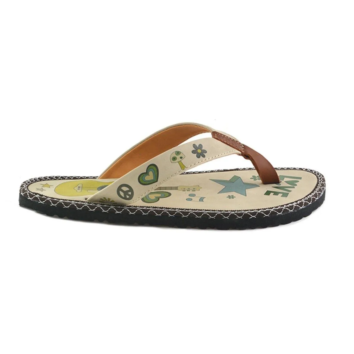 Green Peace Love Flip-Flop CAL406