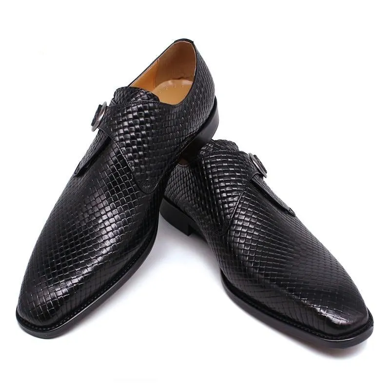 Handmade Genuine Leather Slip On Monk Strap Shoes